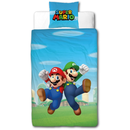 Parure de Lit en Microfibre Super Mario Mario et Luigi