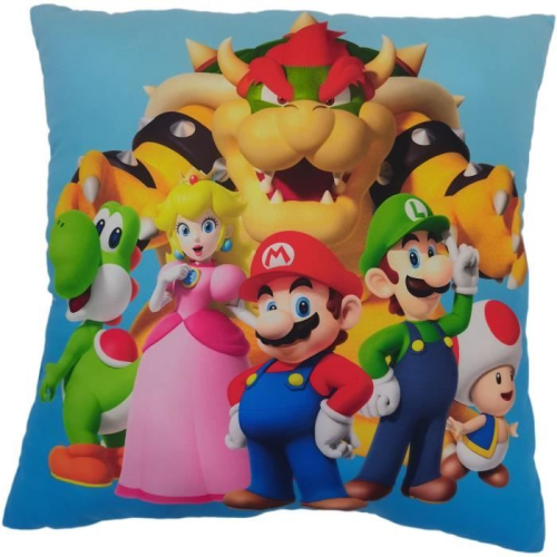 Coussin Double Face Super Mario et ses Amis