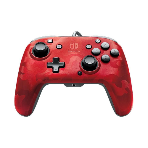 Manette Filaire PDP Faceoff Deluxe Audio Rouge Camouflage Nintendo Switch