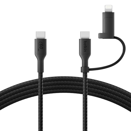 Câble Belkin 2 en 1 USB-C et Lightning