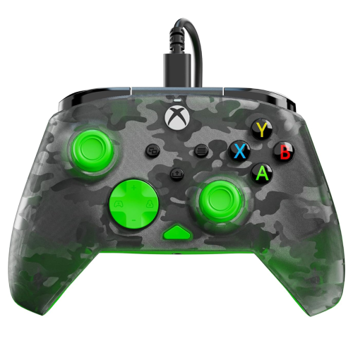 Manette Filaire PDP Rematch Ghost Camo Noire et Verte Xbox Series